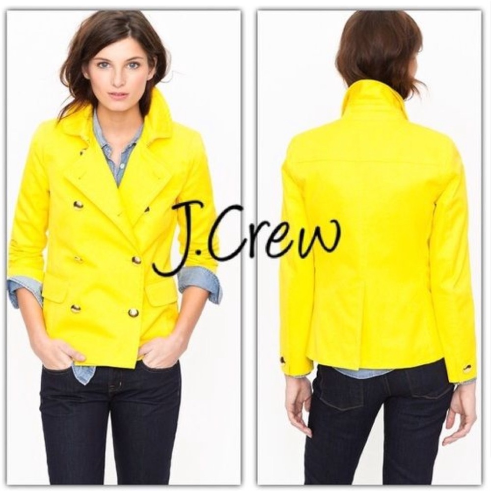 J. Crew Yellow Lemon Trudy Cotton Jacket Size 0